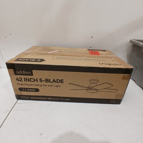 ADDLON 5-BLADE FLUSH MOUNT CEILING FAN WITH LIGHT - 42" - BLACK (MODEL: A05JW020301032C) image 2