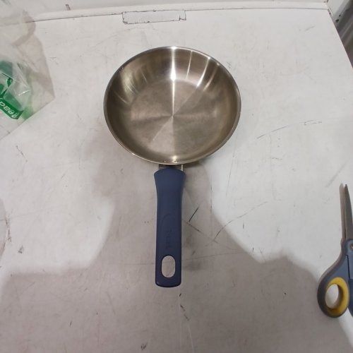 T-FAL ESSENTIALS FRYING PAN - 8" - STAINLESS STEEL/OCEAN BLUE image 2