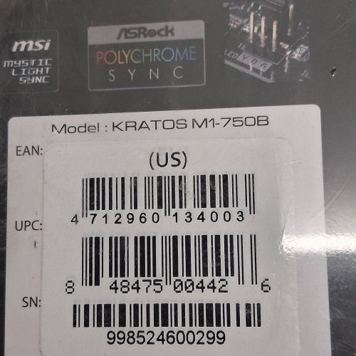 GAMDIAS RGB GAMING NON-MODULAR COMPUTER POWER SUPPLY UNIT - 80 PLUS BRONZE CERTIFIED - 750W - BLACK (MODEL: KRATOS M1-750B) image 3