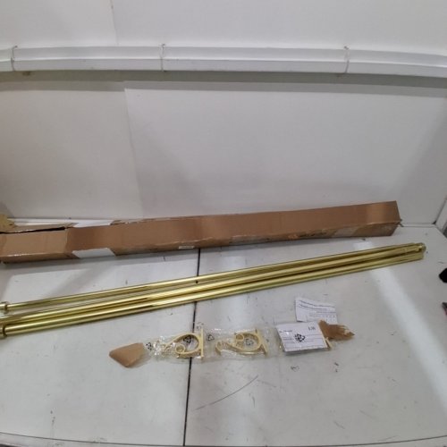 LWIIOM DOUBLE CURTAIN RODS - 36" - 72" - BRASS image 2