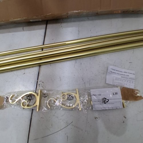 LWIIOM DOUBLE CURTAIN RODS - 36" - 72" - BRASS image 3