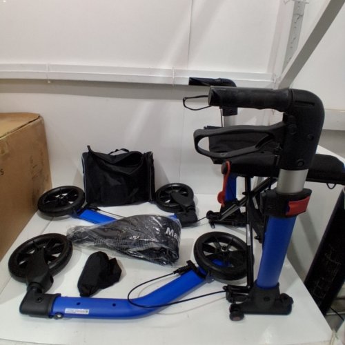 LIVING BASICS FOLDING ALUMINUM ROLLATOR WALKER FOR SENIORS AND ADULTS WITH 7'' WHEELS - BLUE (MODEL: LB-FD-88601) image 2