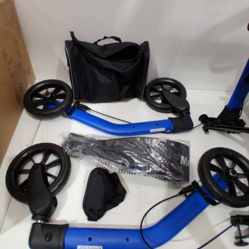 LIVING BASICS FOLDING ALUMINUM ROLLATOR WALKER FOR SENIORS AND ADULTS WITH 7'' WHEELS - BLUE (MODEL: LB-FD-88601) image 3