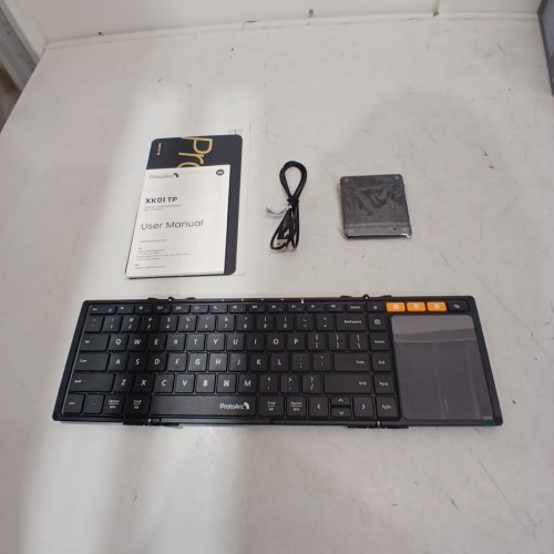 PROTOARC XK01 TP PORTABLE FOLDING BLUETOOTH KEYBOARD WITH TOUCHPAD FOR TRAVEL WITH TABLET/PHONE STAND & TRAVEL POUCH - BLUE image 2