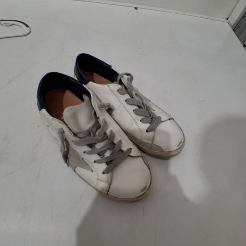 GOLDEN GOOSE DELUXE BRAND SUPER-STAR CLASSIC SNEAKER - SIZE 4 - WHITE/GREY/BLUE image 3