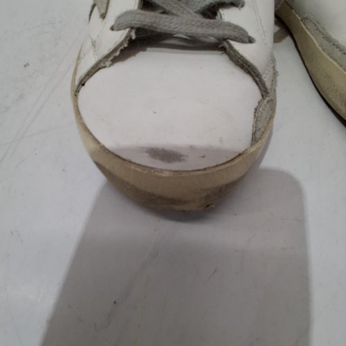 GOLDEN GOOSE DELUXE BRAND SUPER-STAR CLASSIC SNEAKER - SIZE 4 - WHITE/GREY/BLUE image 4