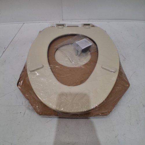 BEMIS WOODEN MOLDED EASY CLEAN ELONGATED TOILET SEAT - 17" X 14.5" - DONE/BEIGE (MODEL: 1500EC006) image 3
