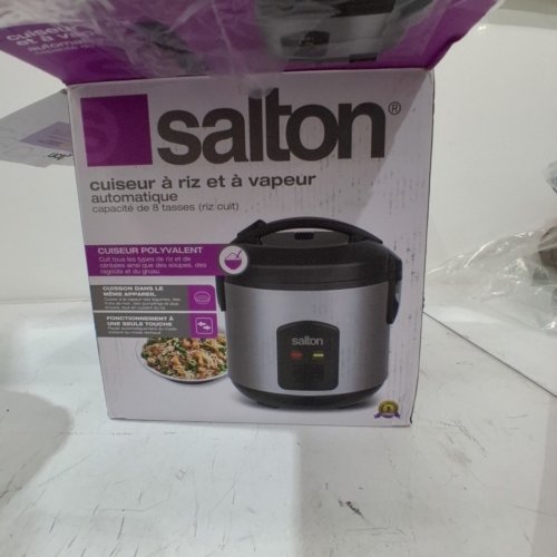 SALTON AUTOMATIC RICE COOKER WITH FOOD STEAMING BASKET - 8CUP - STAINLESS (MODEL: RC2027) image 5
