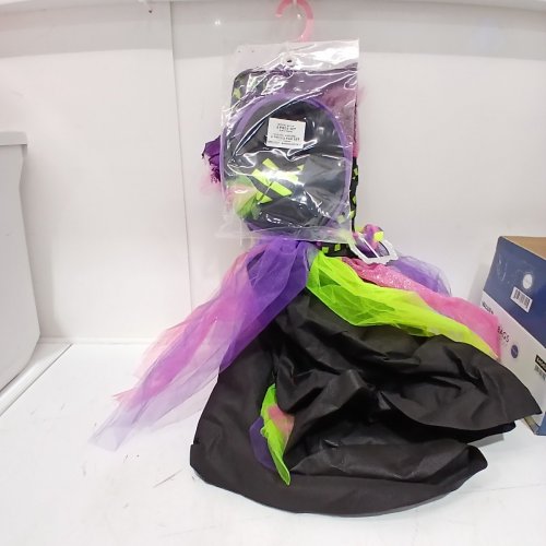 2PC GIRL'S PARTYHOLIC WITCHY WITCH COSTUME SET - LARGE (10-12) - BLACK / PURPLE / GREEN image 2