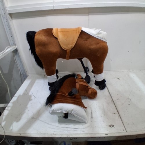 DEYGIA KIDS PLUSH RIDE ON HORSE TOY - 35.8" - BROWN (ITEM: 20244-BN) image 2