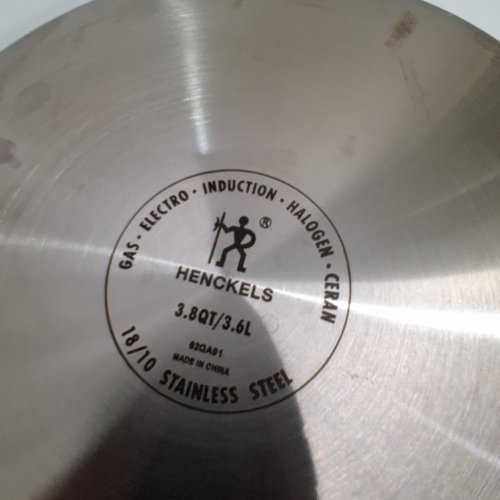 HENCKELS PARADIGM SAUCEPAN SKILLET WITH LID- 3-PLY FOR INDUCTION COOKTOP - 3.8 QT - STAINLESS STEEL image 2