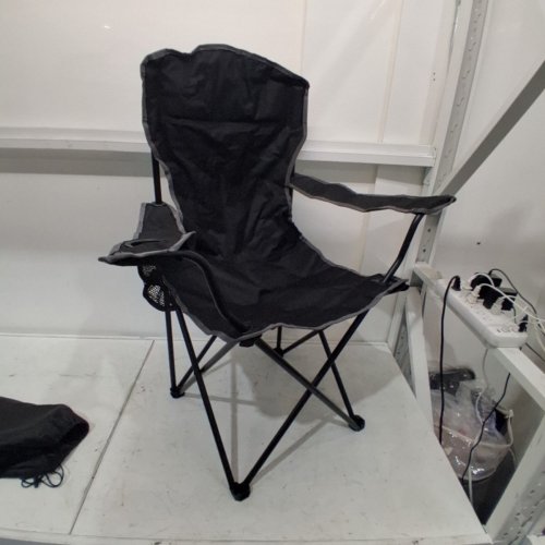 BASIC FOLDING CAMP CHAIR WITH CUPHOLDER - 225 LBS MAX CAPACITY - BLACK (MODEL: 101490415) image 3