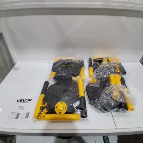 4PK VEVOR ADJUSTABLE TRAFFIC DELINEATOR POST CONES WITH 8FT CHAIN - BLACK/YELLOW (MODEL: CC-F03-N-RW-4PCS-2.5M) image 2