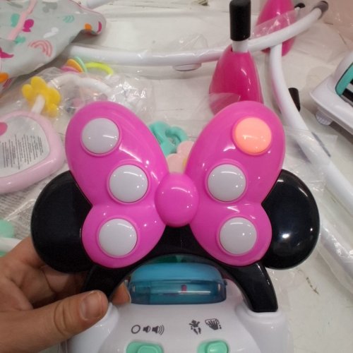 BRIGHT STARTS MINNIE MOUSE FOREVER BESTIES BABY ACTIVITY CENTER JUMPER - 25LBS CAPACITY - PINK/WHITE/BLUE (MODEL: 13062) image 3