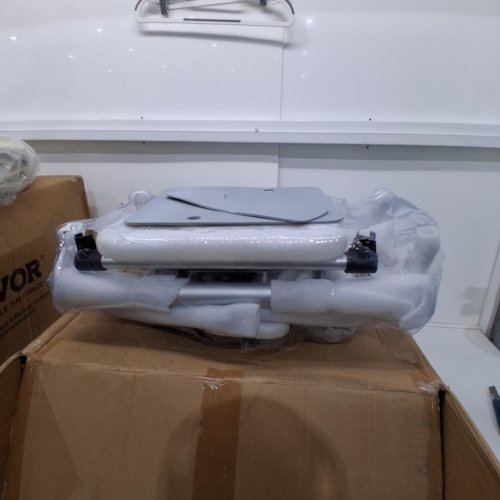 AUCKYEER SHOWER SLIDING 360° SWIVEL TRANSFER BENCH - 22" MAX HEIGHT - WHITE/GRAY image 2