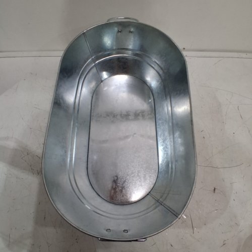 GALVANIZED TIN ICE BUCKET WITH CARRY HANDLES - 15.3" X 9" X 6.3" - SILVER image 3