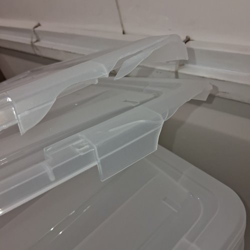 6PK IRIS STACK AND PULL STORAGE CONTAINER BOXES AND LIDS - 53QT - CLEAR/BLACK (MODEL: TB-56D) image 3