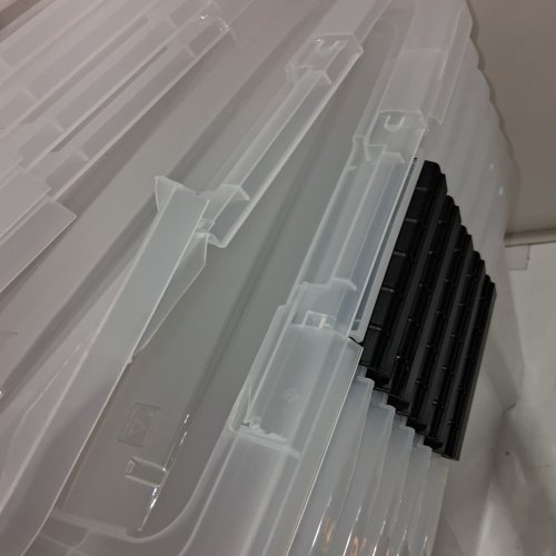 6PK IRIS STACK AND PULL STORAGE CONTAINER BOXES AND LIDS - 53QT - CLEAR/BLACK (MODEL: TB-56D) image 4