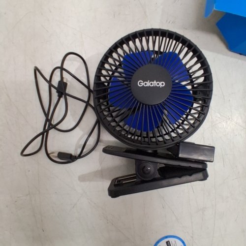 GAIATOP PORTABLE RECHARGEABLE CLIP-ON FAN - 7" - BLACK/BLUE (MODEL: CF-40) image 5