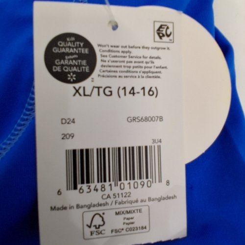 BOYS GEORGE LONG SLEEVE RASHGUARD - XL (14-16) - BLUE (STYLE: GRS68007B) image 2