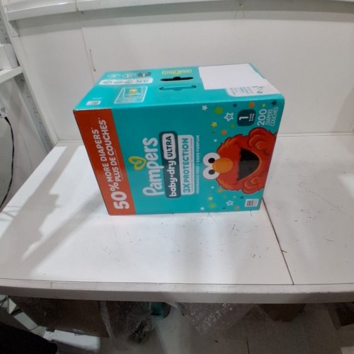 200PK PAMPERS BABY DRY ULTRA, FRAGRANCE FREE - SIZE 1 - ELMO image 2