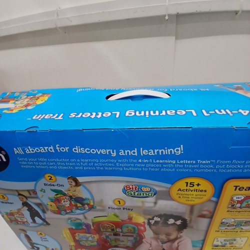 VTECH SIT-TO-STAND 4-IN-1 LEARNING LETTERS TRAIN - 12-36 MONTHS - RED BLUE YELLOW (MODEL: 80-181900) image 3