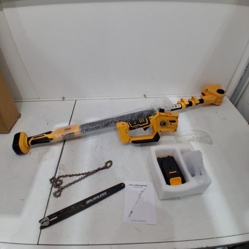 BATTERY OPERATED BRUSHLESS POLE SAW - 10" BAR - YELLOW/ BLACK image 4