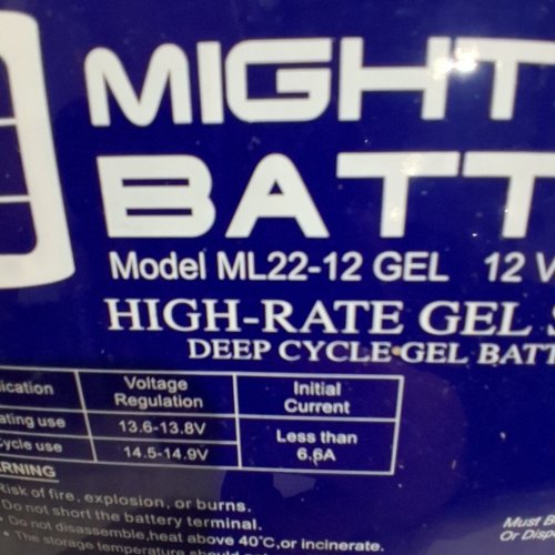 MIGHTY MAX REPLACEMENT BATTERY - 12V - 22AH (MODEL: ML22-12GEL) image 2