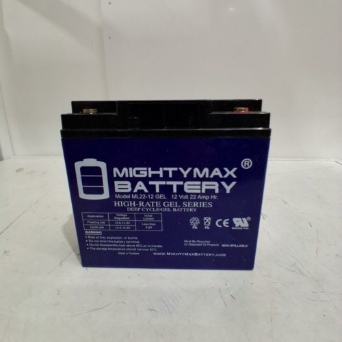 MIGHTY MAX REPLACEMENT BATTERY - 12V - 22AH (MODEL: ML22-12GEL) image 3
