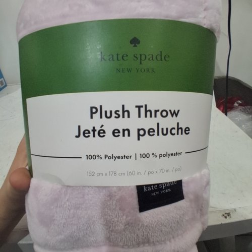 KATE SPADE PLUSH THROW BLANKET - 60" X 70" - PALE PINK (MODEL: 1859162) image 3