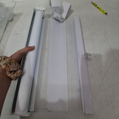 CORDLESS ZEBRA ROLLER BLINDS/SHADES - 20" X 72" - WHITE image 2