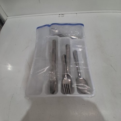 49PC DRAWER CUTLERY TRAY WITH KITCHENWARE - WHITE/SILVER image 4