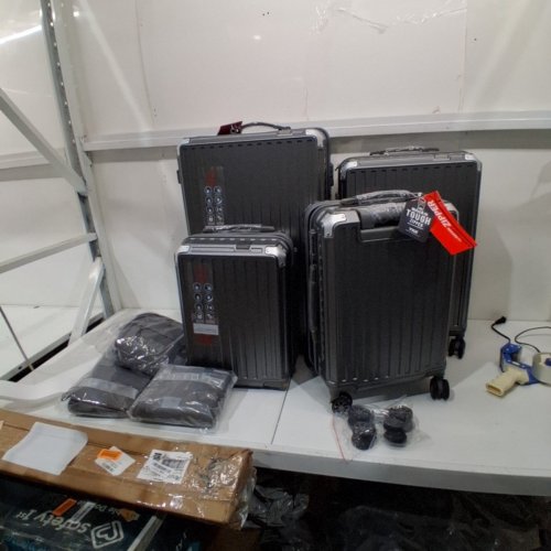7PC JOYWAY HARDSIDE LLUGGAGE SET WITH SPINNER WHEELS - GREY (MODEL:TR026) image 3