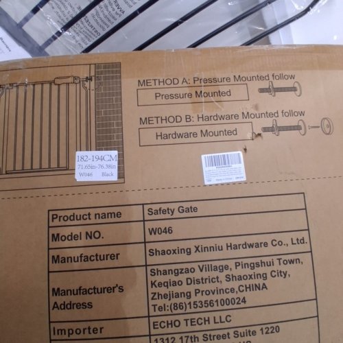SAFETY GATE - 71.65-76.38" - BLACK (MODEL: W046) image 4