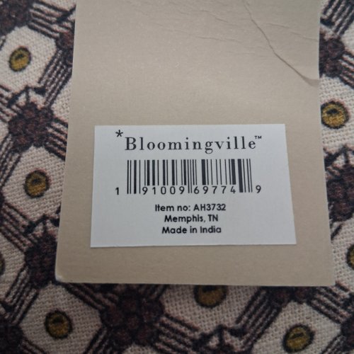 BLOOMINGVILLE COTTON PRINTED LUMBAR PILLOW WITH TASSLES - 14" X 9" - BROWN/CREAM (MODEL: AH3732) image 2