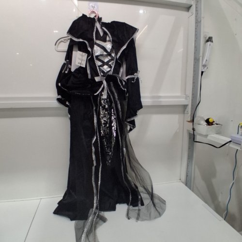 GIRL'S GOTHIC ENCHANTRESS COSTUME DRESS - MEDIUM - BLACK/SILVER (ITEM: 14777M) image 2