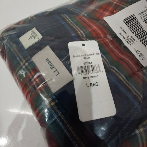 2PC WOMEN'S L.L.BEAN SCOTCH PLAID FLANNEL PAJAMAS - LARGE - NAVY STEWART (ITEM: 502584) image 3