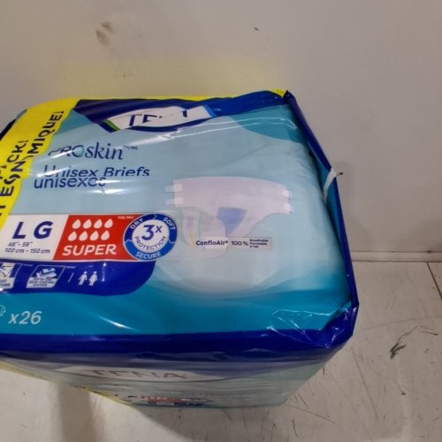26PK TENA UNISEX PROSKIN OVERNIGHT STRETCH BRIEFS - SUPER ABSORBENCY - LG image 3
