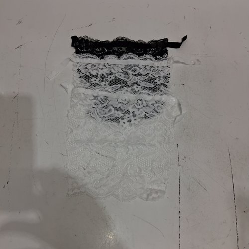 3PK WOMEN'S LACE CLIP ON MOCK CAMI INSERT - BLACK AND WHITE image 2
