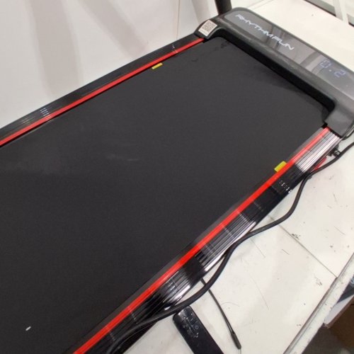 RHYTHM FUN FOLDING INCLINE TREADMILL WALKING PAD - 300LB MAX - BLACK/RED image 2