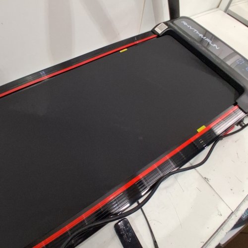 RHYTHM FUN FOLDING INCLINE TREADMILL WALKING PAD - 300LB MAX - BLACK/RED image 3