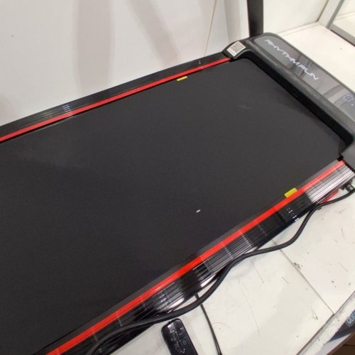 RHYTHM FUN FOLDING INCLINE TREADMILL WALKING PAD - 300LB MAX - BLACK/RED image 4