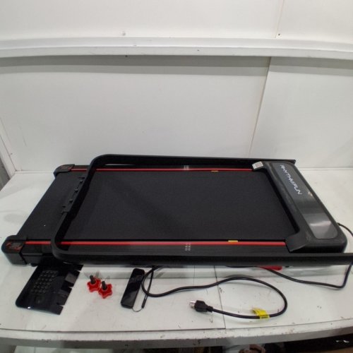 RHYTHM FUN FOLDING INCLINE TREADMILL WALKING PAD - 300LB MAX - BLACK/RED image 5