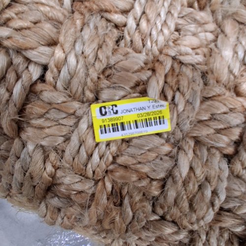 JONATHAN Y ESTERA HAND WOVEN BOUCLE CHUNKY JUTE SQUARE AREA RUG - 5FT X 5FT - NATURAL (MODEL:91389907/NFR102A-5SQ) image 2