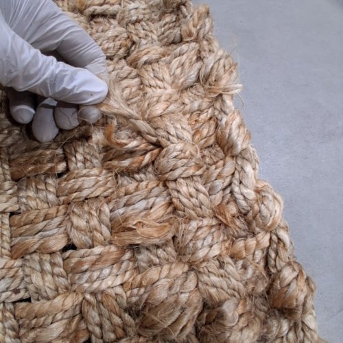 JONATHAN Y ESTERA HAND WOVEN BOUCLE CHUNKY JUTE SQUARE AREA RUG - 5FT X 5FT - NATURAL (MODEL:91389907/NFR102A-5SQ) image 6