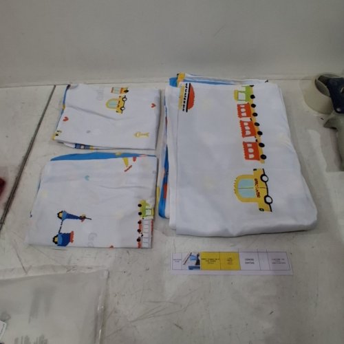3PC KIDS COTTON CRIB BEDDING SET- NAVY\WHITE image 3