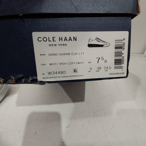 WOMEN'S COLE HAAN GRAND HURRION CUP LTT SNEAKERS - 7.5 - WHITE / IRISH COFFEE (STYLE: W34480) image 2