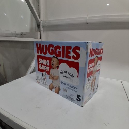 136PK HUGGIES DISNEY BABY SNUG AND DRY DISPOSABLE DIAPERS - SIZE 5 - 27LB+ - MICKEY MOUSE image 2