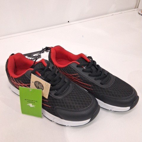BOY'S ATHLETIC SHOES - 4 - BLACK AND RED image 3