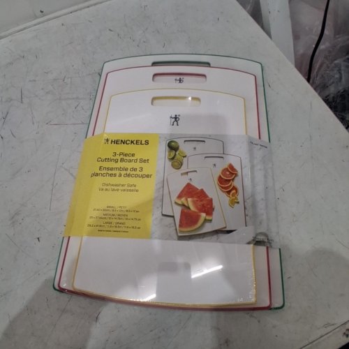 3PC HENCKELS CUTTING BOARDS - ASSORTED SIZES - WHITE/MULTICOLOR - (MODEL: 1901756/1013503 image 2